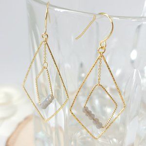 NEW 18K Gold Sterling Silver Handmade Earrings